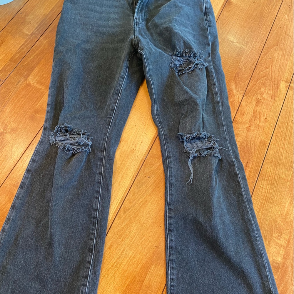 EUC Womens BDG Urban Outfitters High Waisted Black Comfort Stretch Flare Jeans